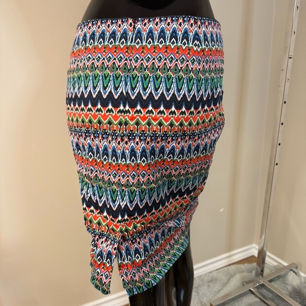 Mario Serrani Multicolor Geometric Pattern Pencil Skirt Sz 10 Vibrant Bold Print - Picture 2 of 3